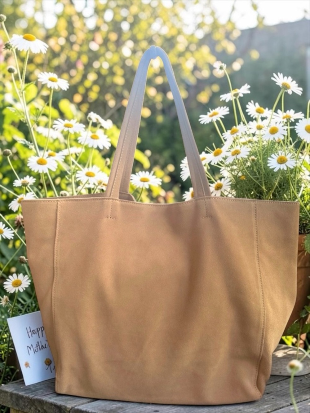 M.I.L.A Blush Pink Suede Tote Bag Large Minimalist Luxury Everyday Work Travel - Picture 14 of 16